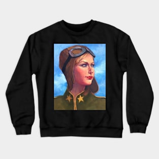 The Aviatrix ~oil painting Crewneck Sweatshirt